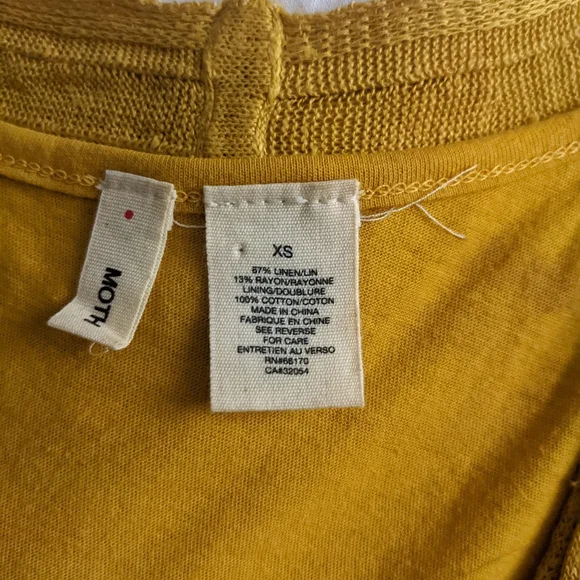 MOTH Anthropologie mustard yellow marigold linen knit dress beautiful - Picture 4 of 4